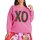 Sweatshirt with wording and flamingo print, old rose-pink printed