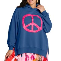 Bluza z kapturem z neonowym nadrukiem z przodu, royal...