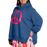Hoodie with neon front print, royal blue-pink printed