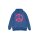 Hoodie with neon front print, royal blue-pink printed