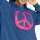 Hoodie with neon front print, royal blue-pink printed