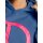 Hoodie with neon front print, royal blue-pink printed