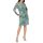 Mesh-Lagenkleid mit Herz-Ausschnitt, kalkmint-bedruckt
