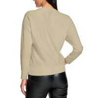 Fine-knit jumper with transparent insert, sand