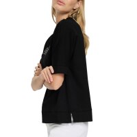 Sweatshirt with glitter stone lettering, black