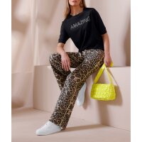 Sweatshirt with glitter stone lettering, black