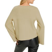 Cardigan with double-breasted decorative button placket, sand