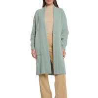 Marken-Flausch-Strickjacke mit Stehkragen, kalkmint