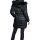 Parka with detachable hood and faux fur trim, black