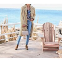 Teddy coat with lapel collar, sand
