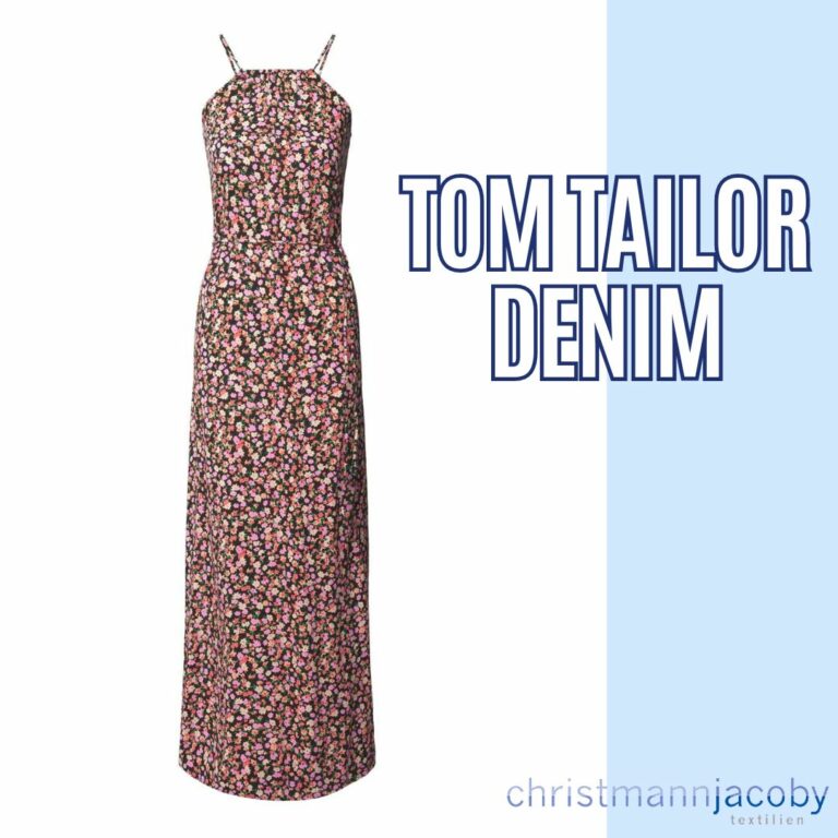 Marken-Maxi-Druckkleid, schwarz-bunt von Tom Tailor Denim