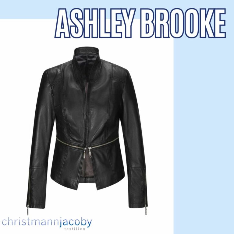 Designer-Lamm-Nappalederjacke, schwarz von Ashley Brooke