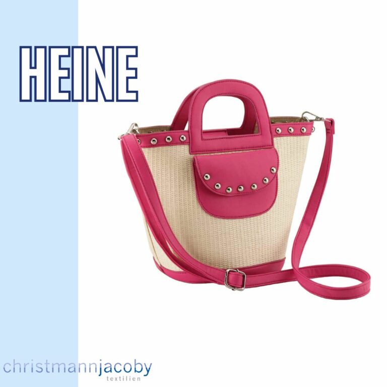 Handtasche m.Nietenverzierung, natur-pink von Heine