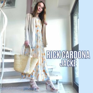 Patch-Velourslederimitat-Strick-Jacke, sand von Rick Cardona