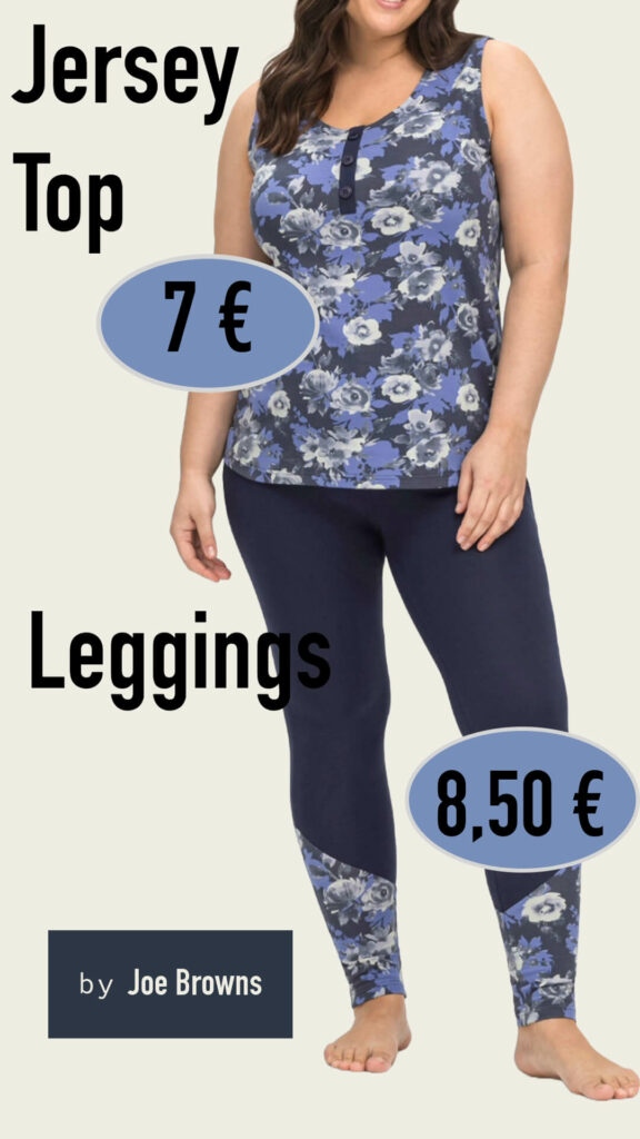 Flower Look: Jersey Top (7€) und Leggings (8,50€) von Sheego by Joe Browns