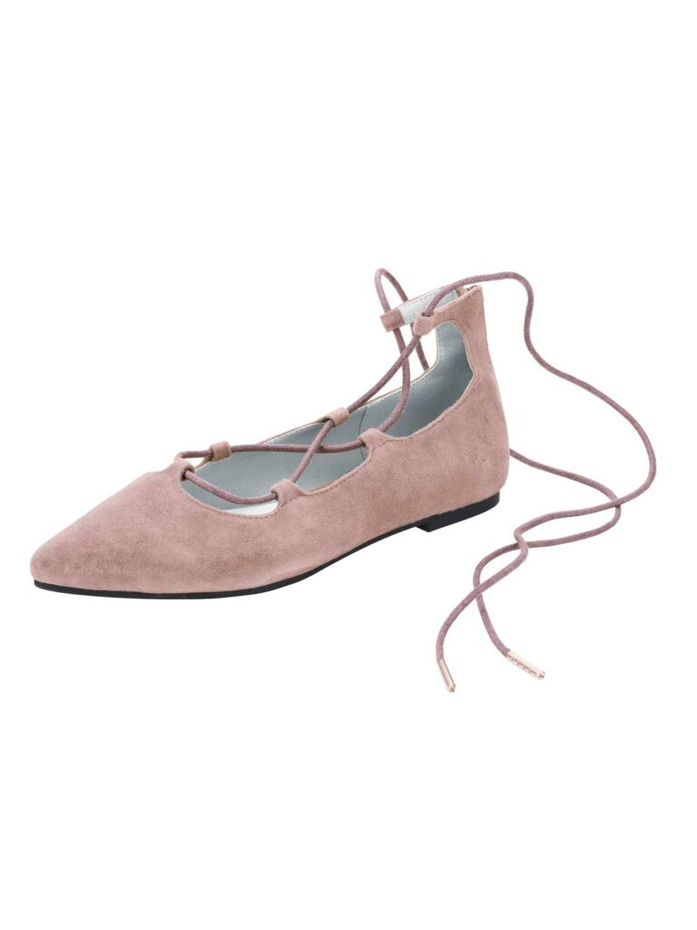 Veloursleder-Ballerina in rosé von Andrea Conti