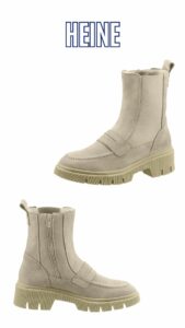 Veloursleder-Stiefelette m. Warmfutter, sand von Heine