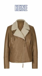 Lamm-Nappaleder-Jacke m. Pelzimitat, cognac