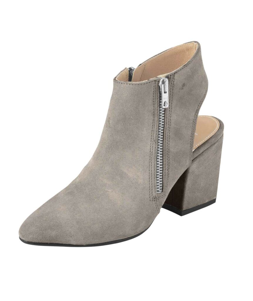 Veloursleder-Stiefelette in grau von Heine