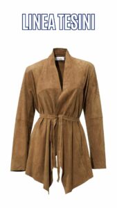 Designer-Lederjacke, cognac von Linea Tesini