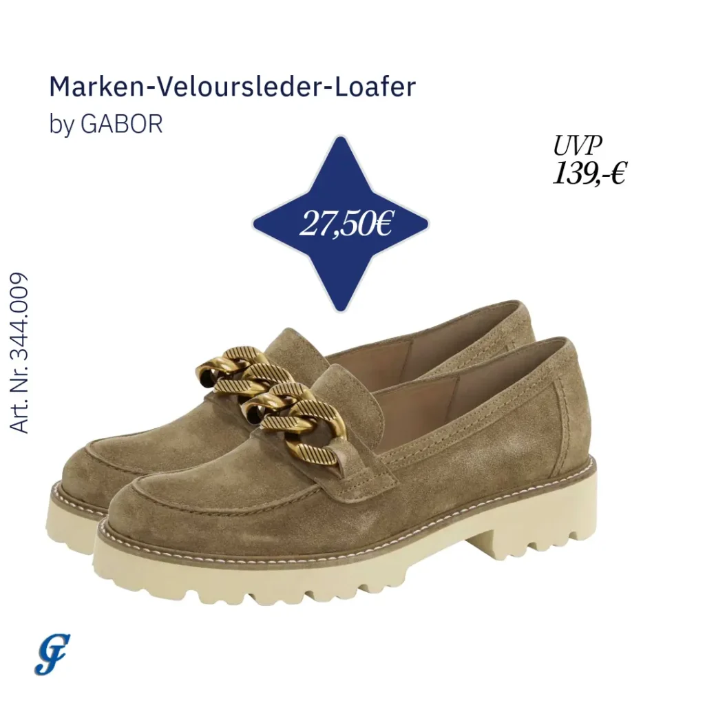 Veloursleder-Loafer in Cognac von GABOR