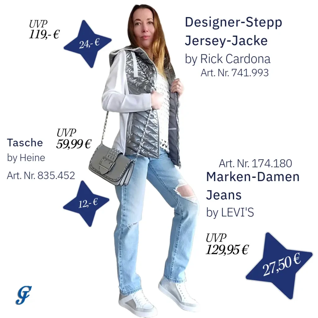 Marken-Damen-Jeans in Blau-Used von LEVI'S im Textilien Großhandel für B2B