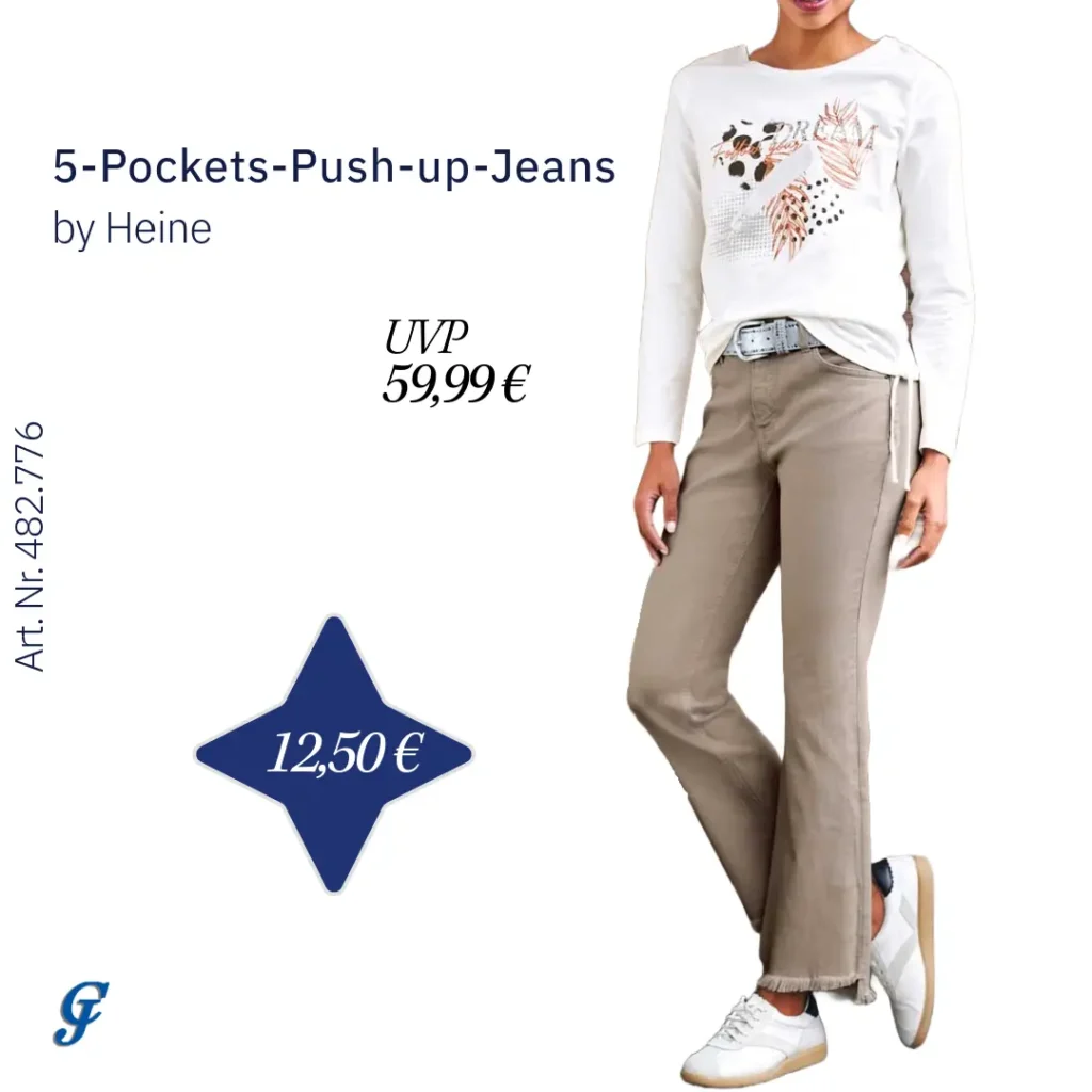 5-Pockets-Push-up-Jeans in Sesam für den Textilgrosshandel