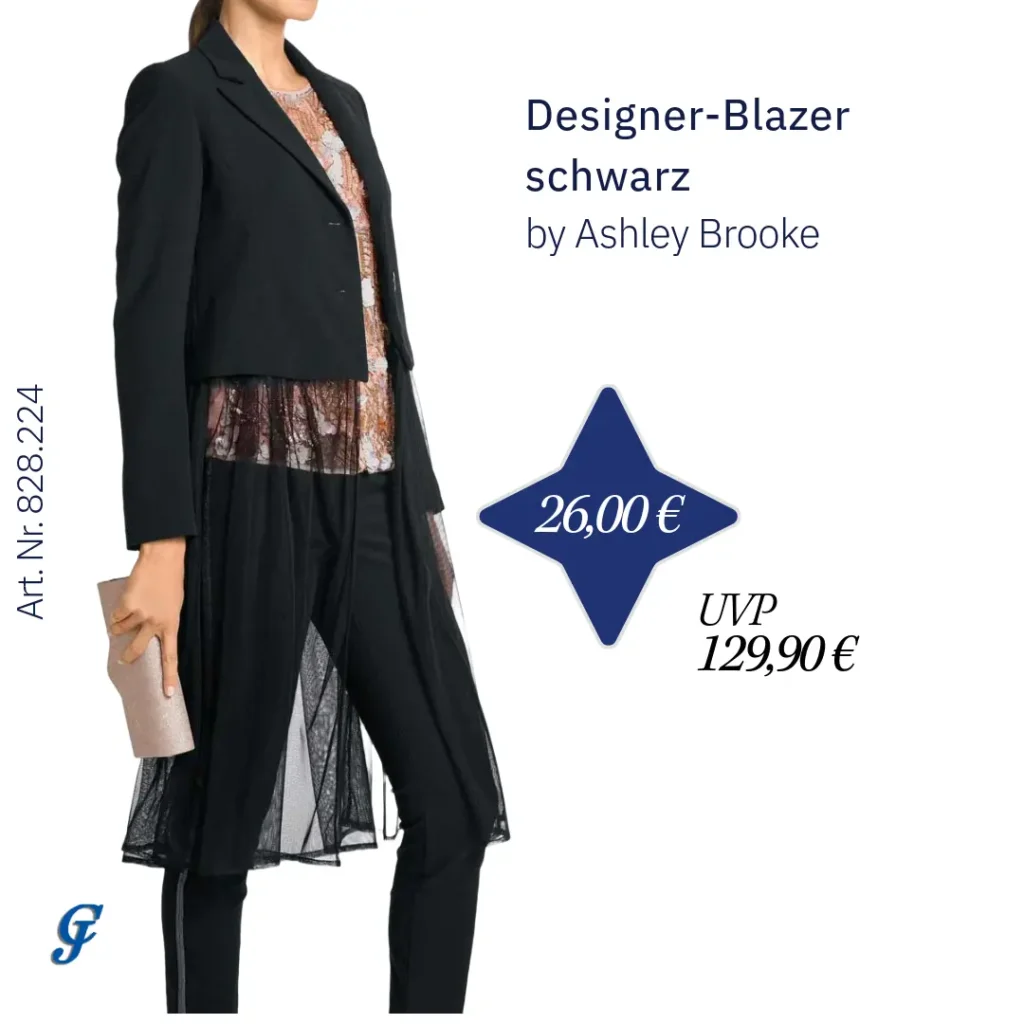 Schwarzer Designer-Blazer von Ashley Brooke – Abendmode im Großhandel