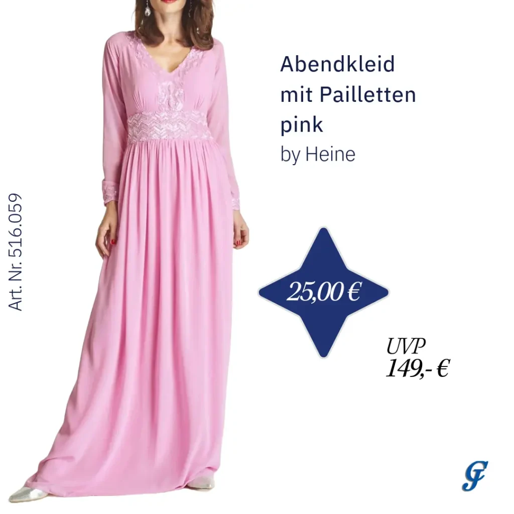 Pinkes Abendkleid mit Pailletten – Exklusive Mode im B2B-Großhandel