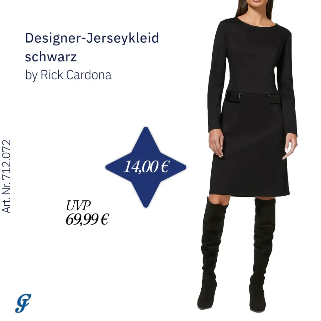 Schwarzes Designer-Jerseykleid von Rick Cardona für den Großhandel