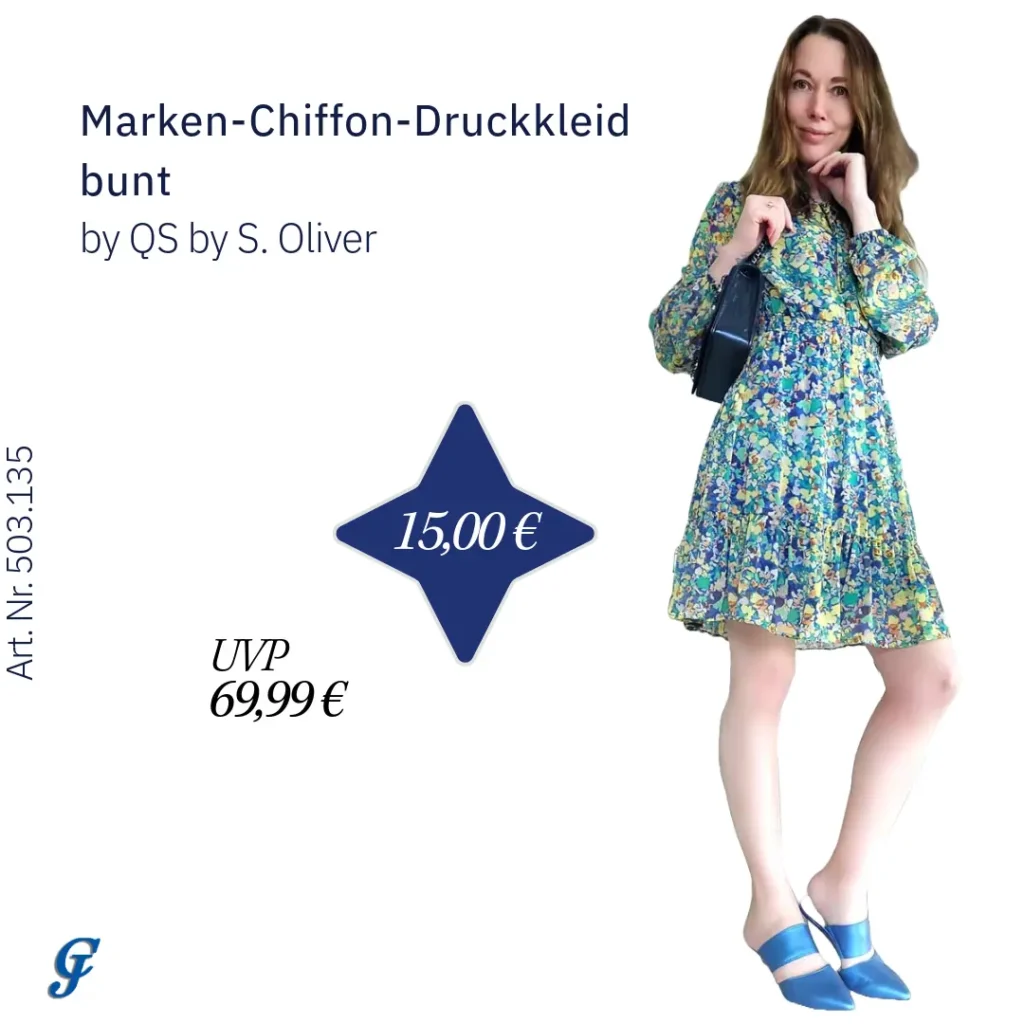 Buntes Marken-Chiffon-Druckkleid von QS by S. Oliver für den Großhandel