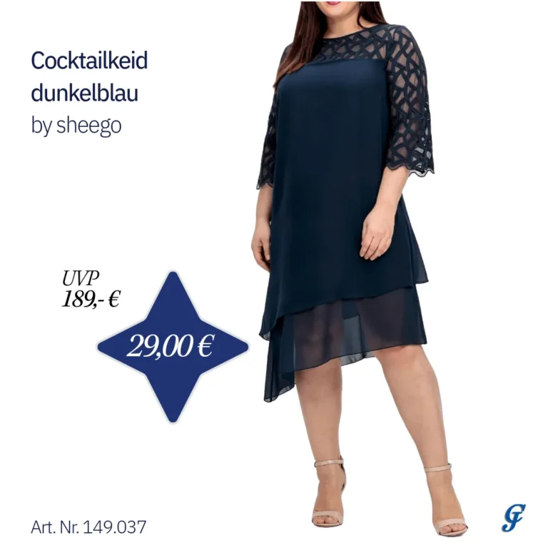 Cocktailkleid m. Zierborten, im Lagenlook, nachtblau