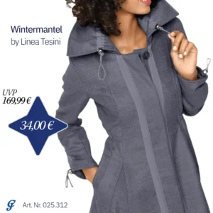 Designer-Wintermantel, grau von Linea Tesini