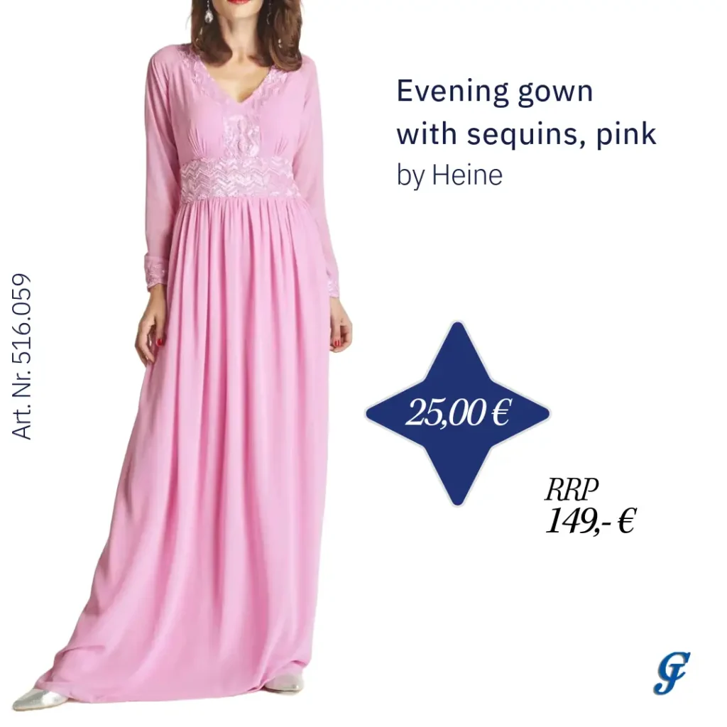 Pink evening gown with sequins by Heine – Premium wholesale formal wear