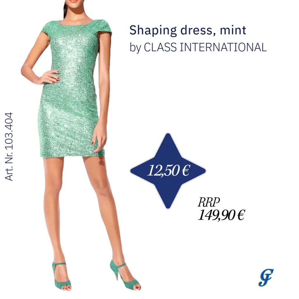 Mint shaping dress by CLASS INTERNATIONAL – Flattering wholesale evening wear for retailers