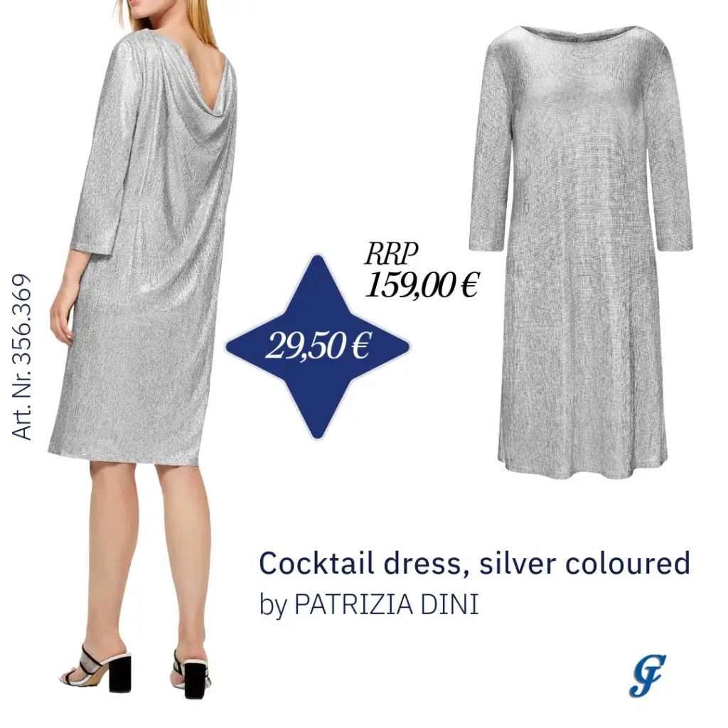 Silver cocktail dress by PATRIZIA DINI – Elegant wholesale evening dresses for retailers