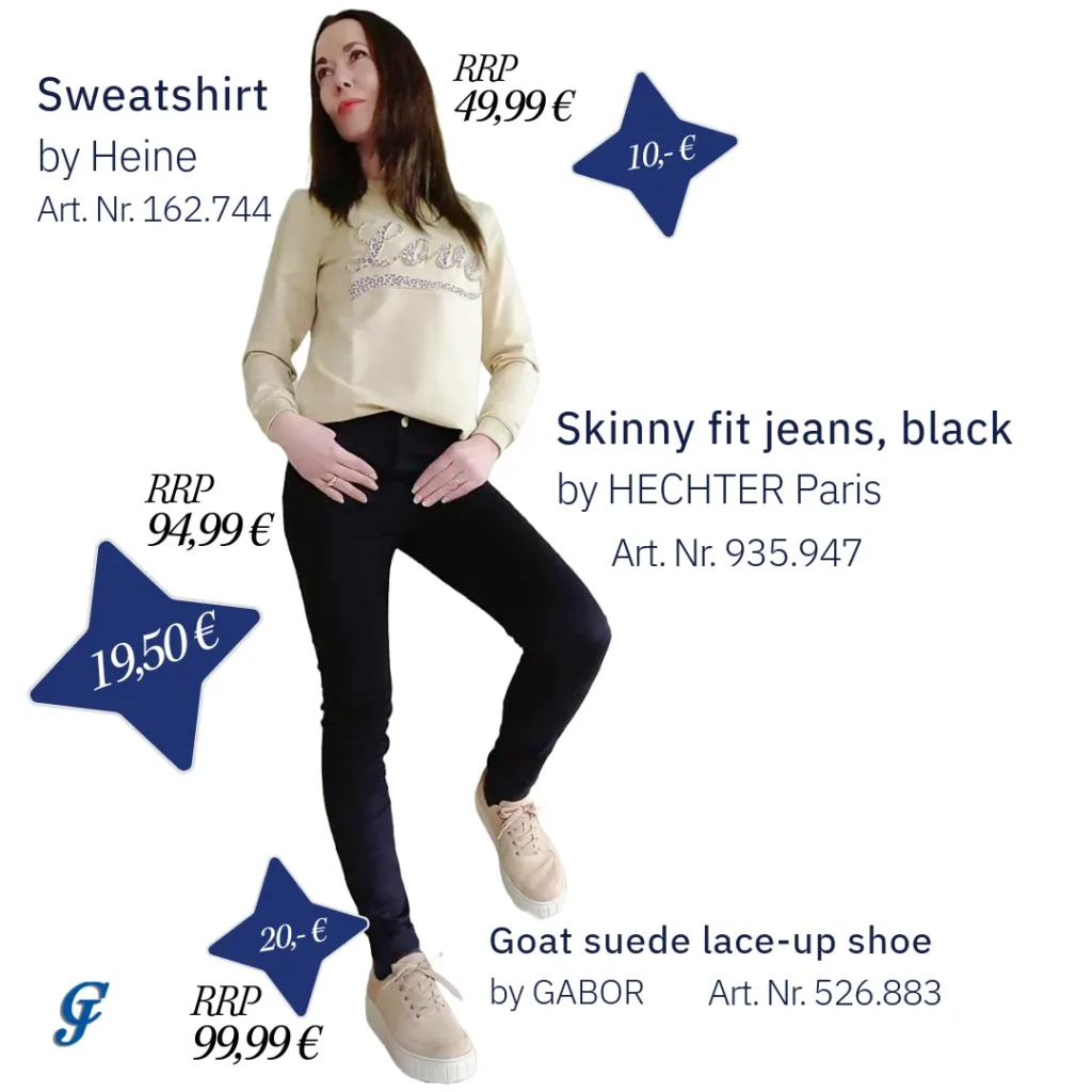 Black skinny fit jeans by HECHTER Paris – Classic wholesale trousers for women