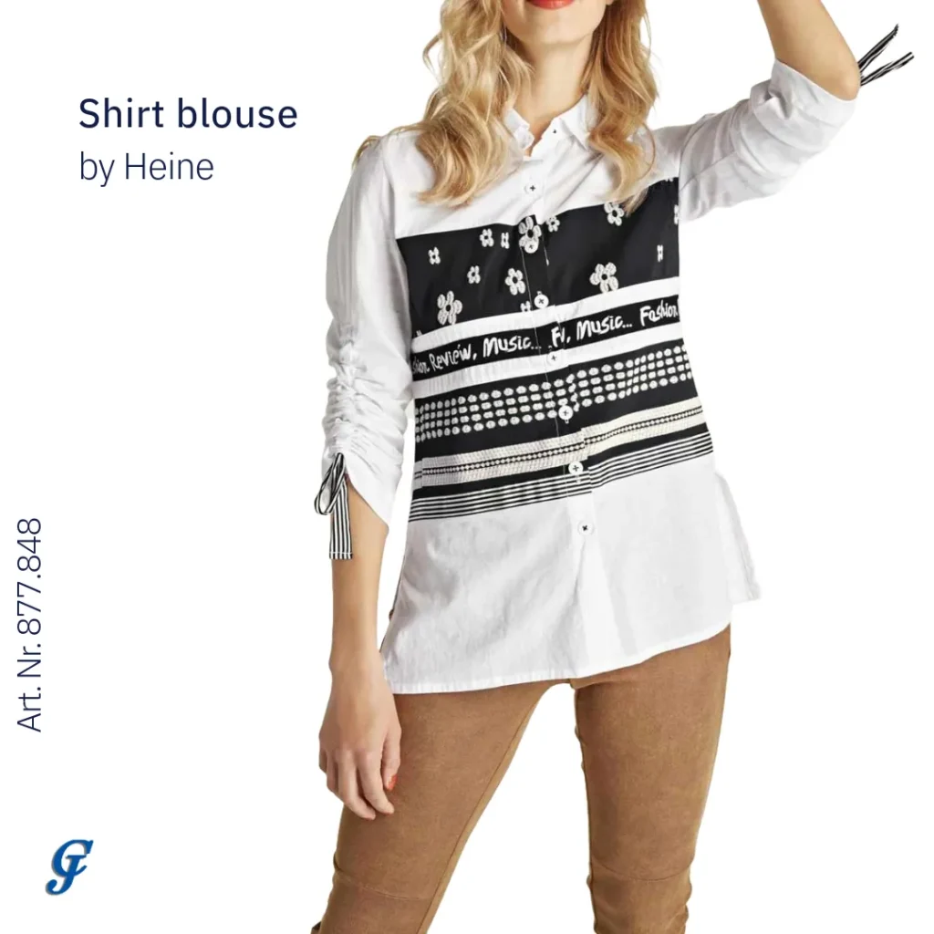 White-black shirt blouse by Heine – Wholesale fashion for professional retailers