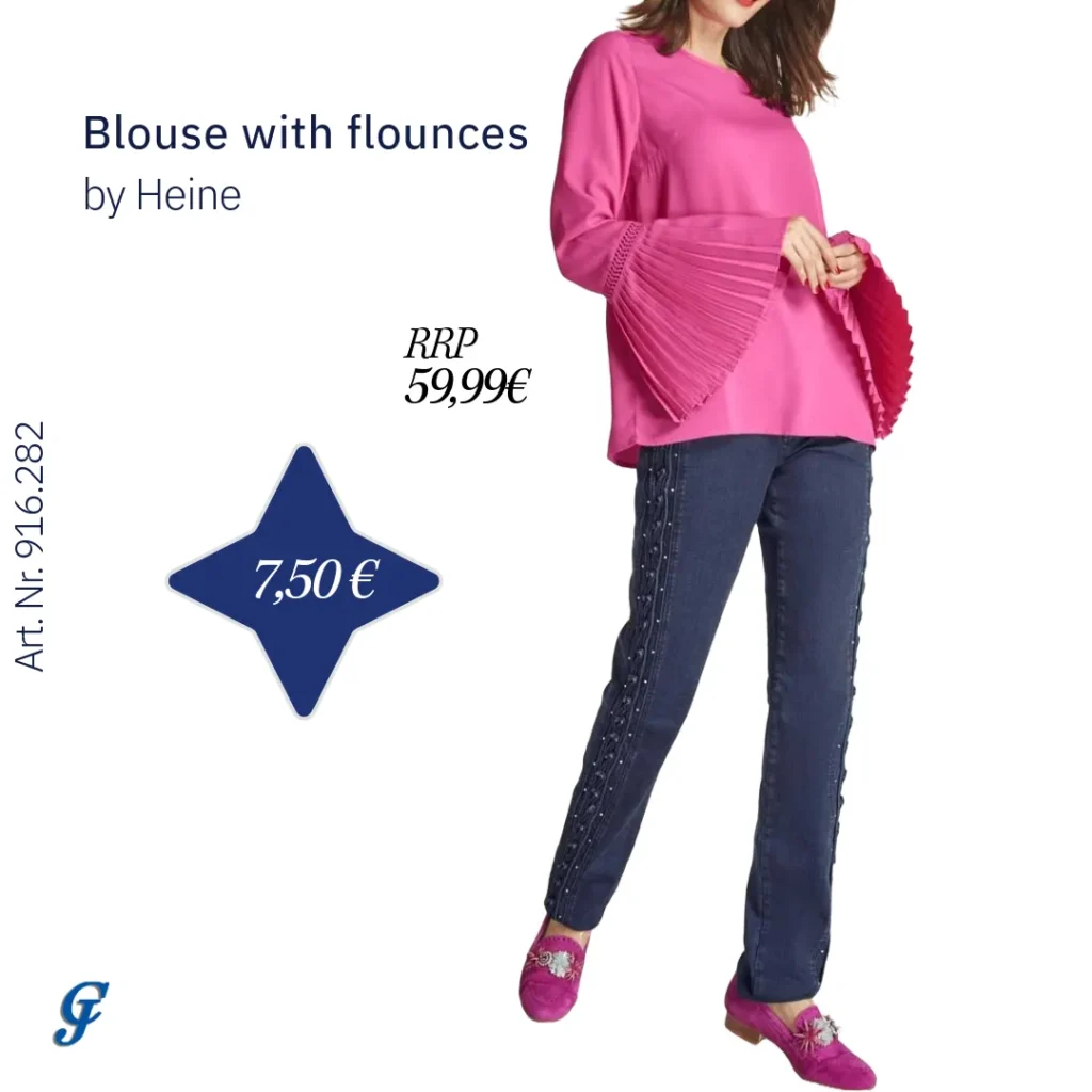 Raspberry blouse with flounces by Heine – B2B wholesale fashion blouse