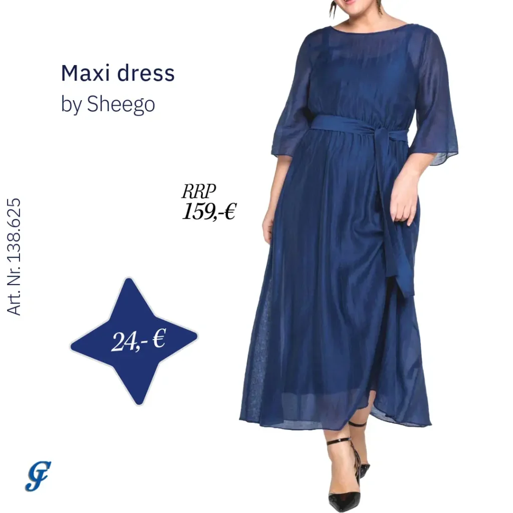 Dark blue maxi dress by Sheego – Elegant plus size fashion for wholesale retailers