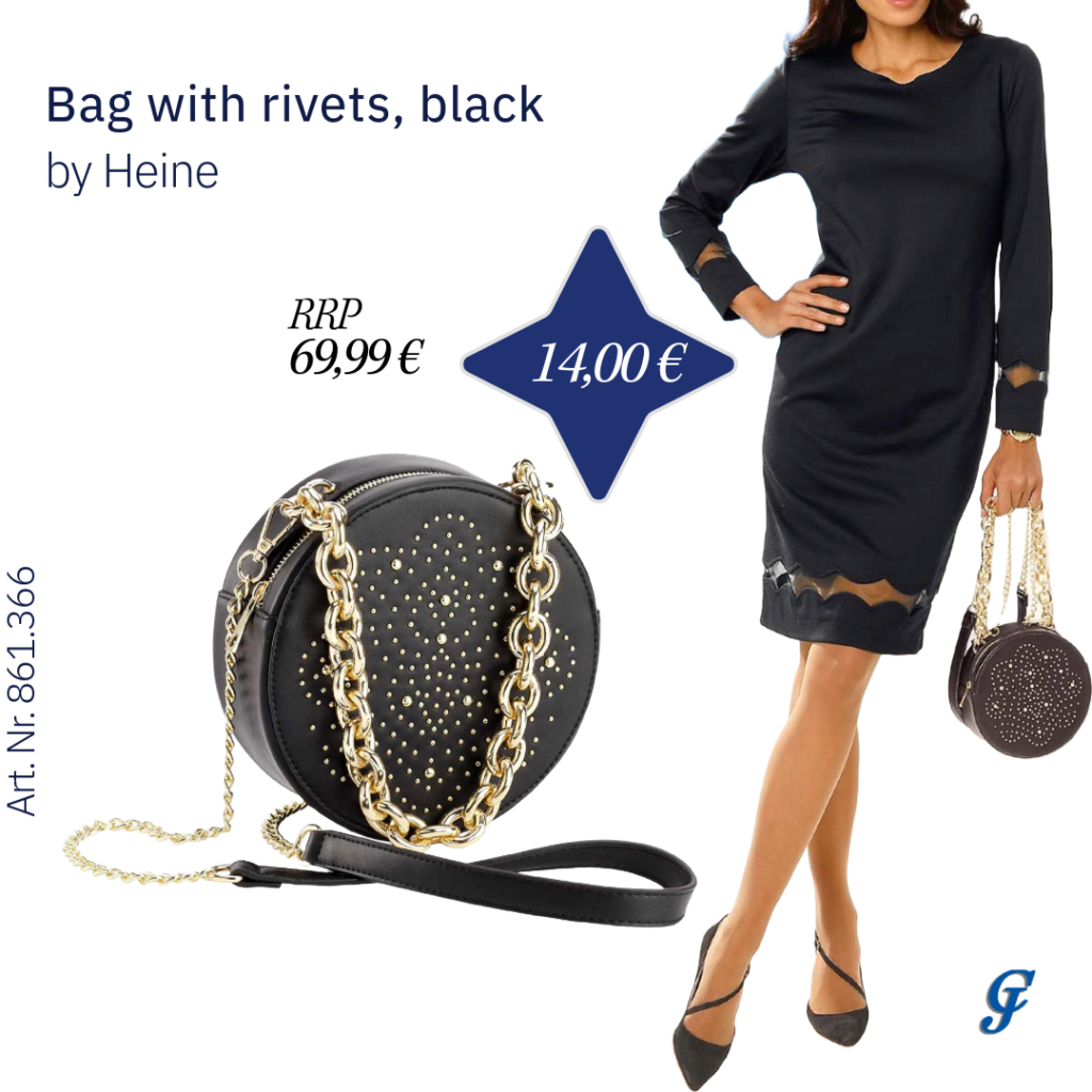 Black bag with rivets by Heine – Edgy wholesale women's accessories