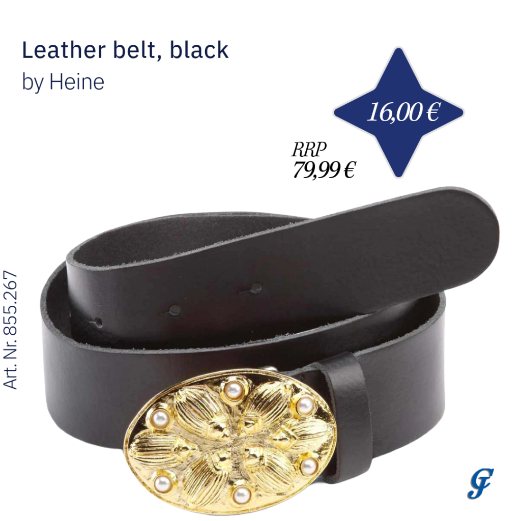 Black leather belt by Heine – Classic wholesale women's accessories