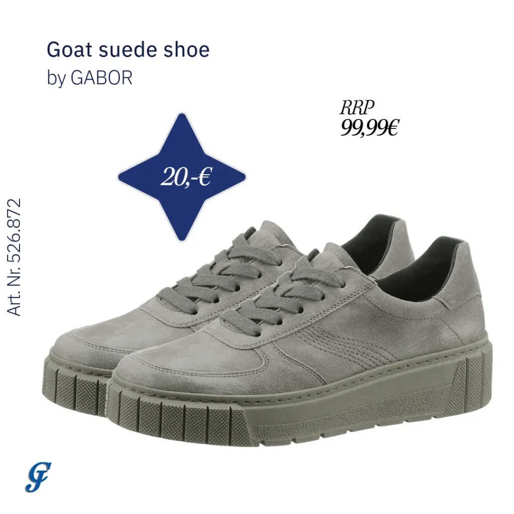 Taupe goat suede shoe by GABOR – Remnant fashion and B2B wholesale