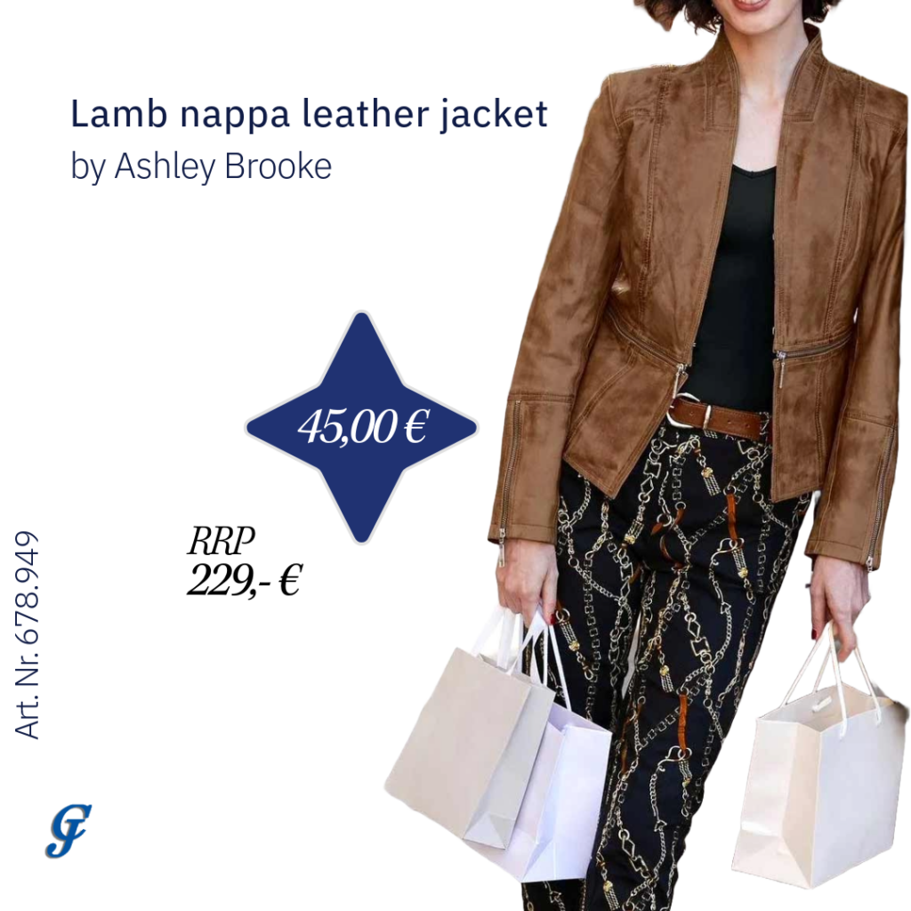 Lamb nappa leather jacket by Ashley Brooke – Luxurious leather wear for women