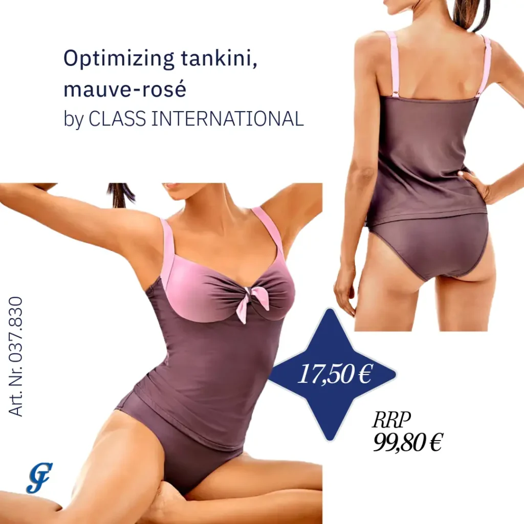 Mauve-rosé optimizing tankini by CLASS INTERNATIONAL – Stylish wholesale swimwear for women