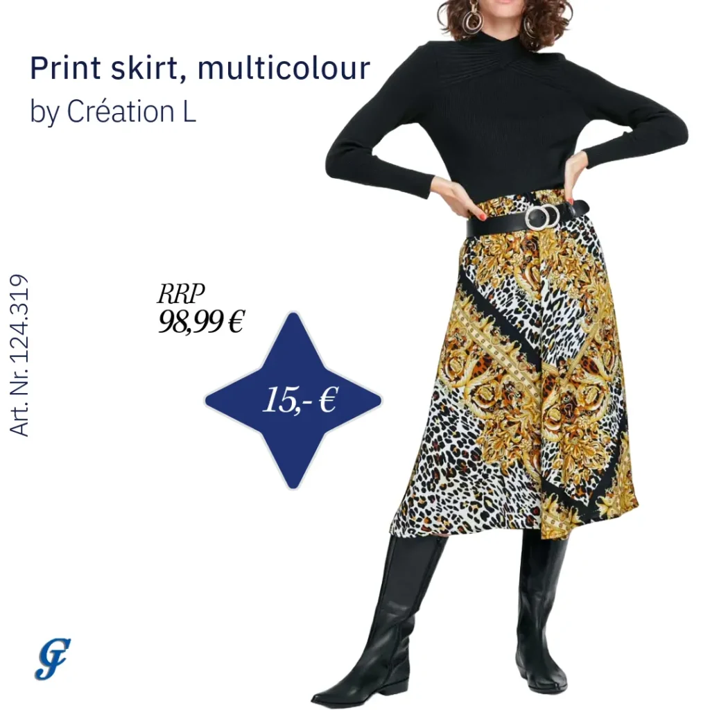 Multicolour print skirt by Création L – B2B fashion wholesale and remnant fashion