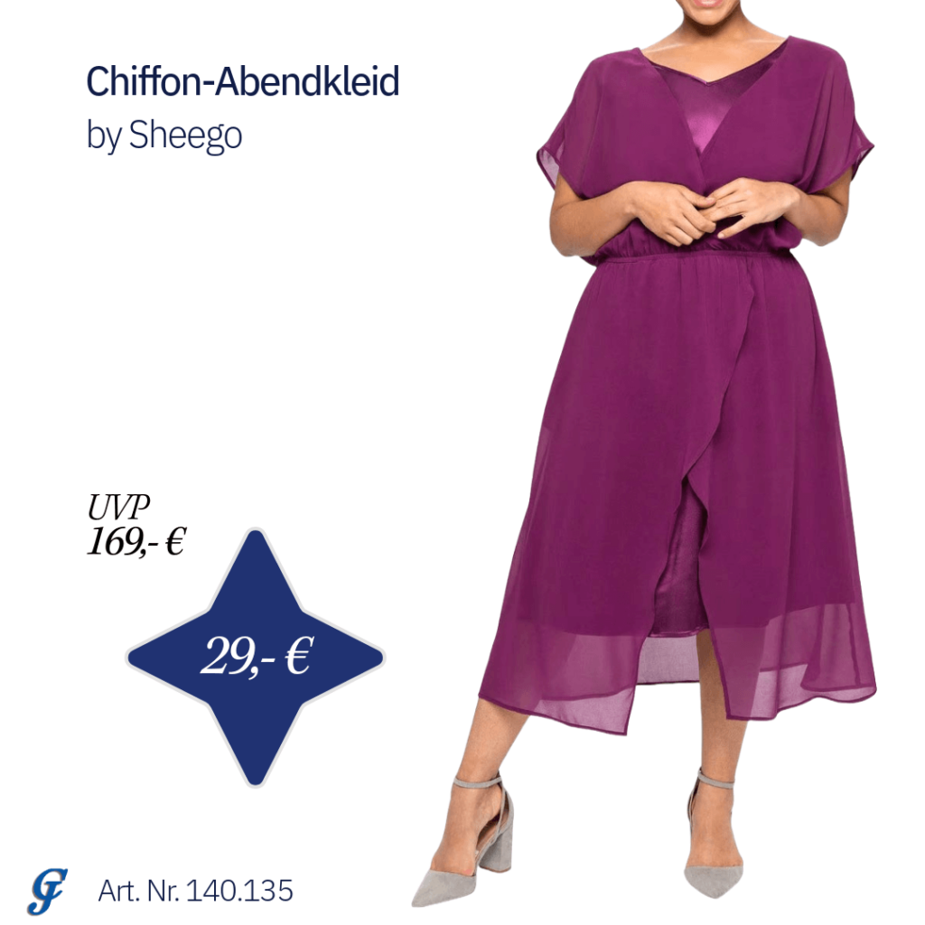 Elegantes Chiffon-Abendkleid von Sheego in großer Größe