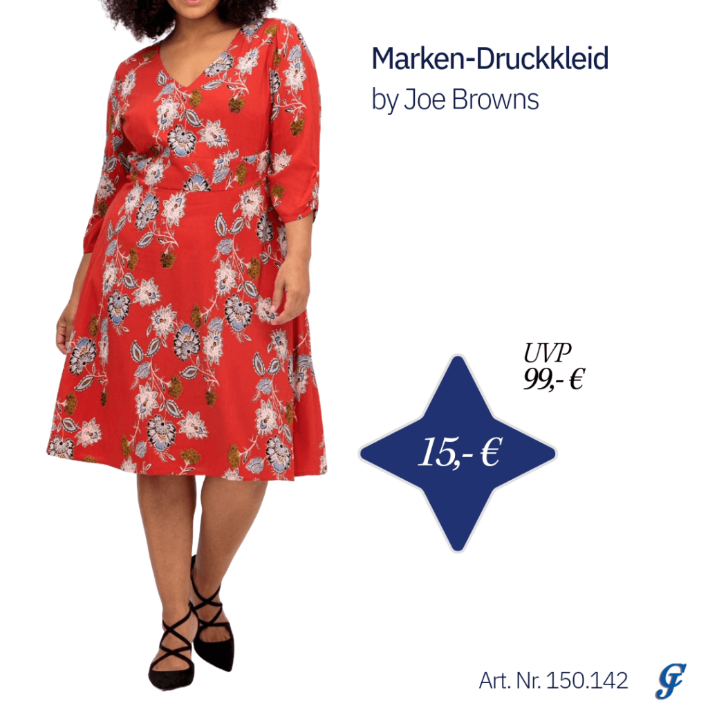 Farbenfrohes Druckkleid von Joe Browns in großer Größe Titel: Joe Browns Druckkleid – Frühlingsfrischer Look für Curvy Frauen