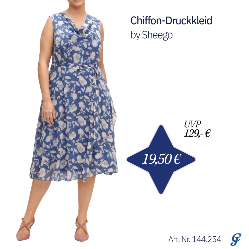 Leichtes Chiffon-Druckkleid von Sheego in großer Größe