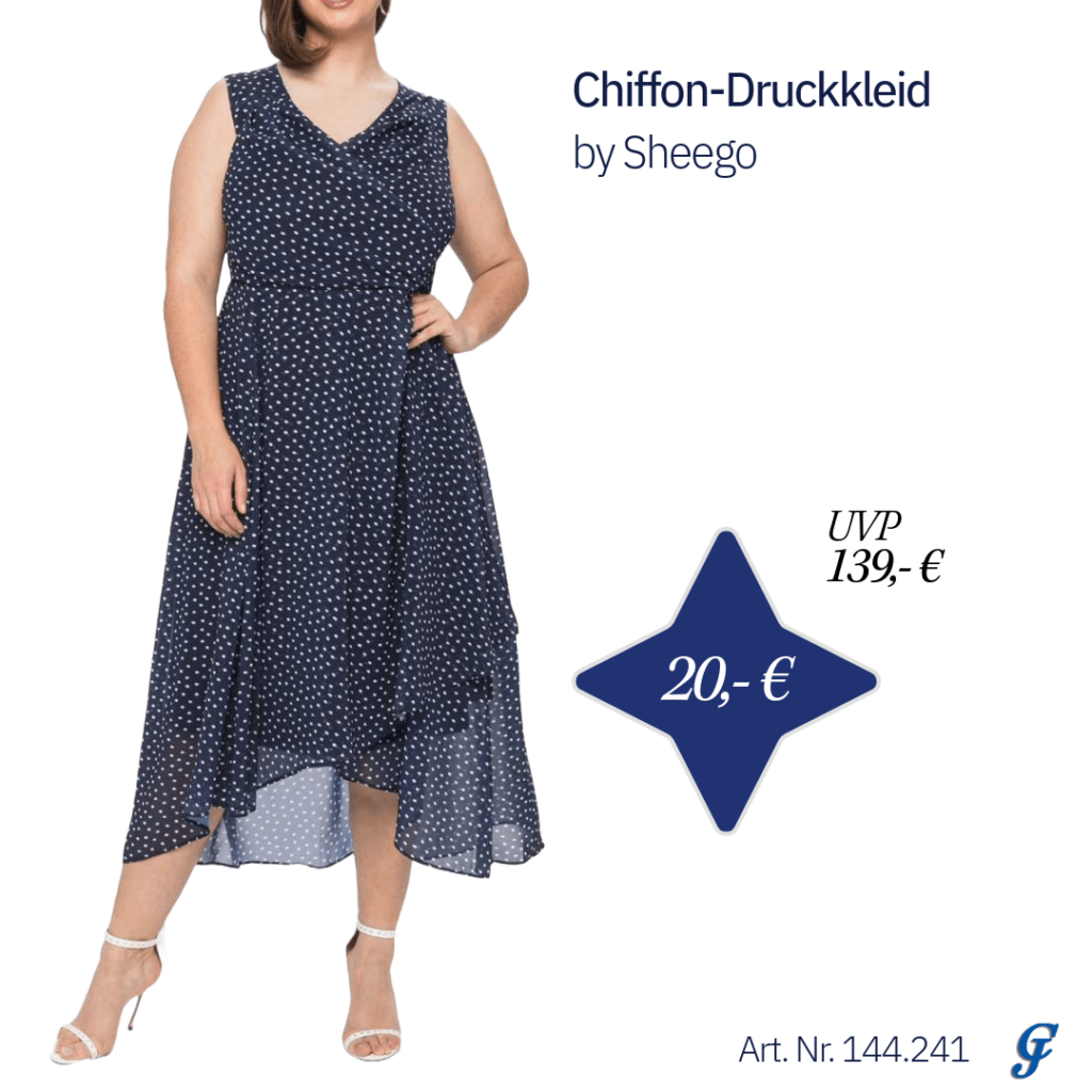 Leichtes Chiffon-Druckkleid von Sheego in großer Größe